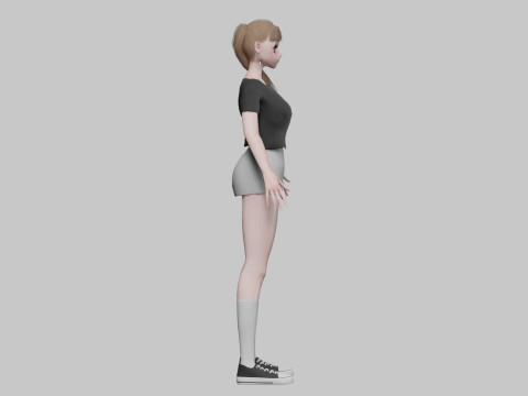 Standard anime girl V25712 3D मॉडल