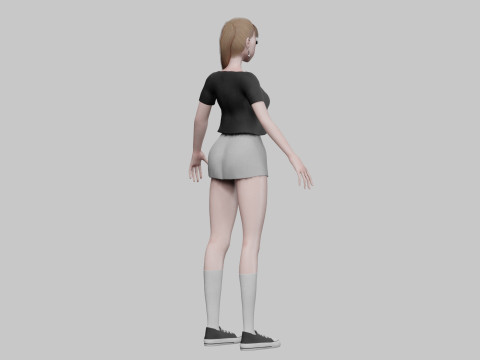 Standard anime girl V25712 3D मॉडल