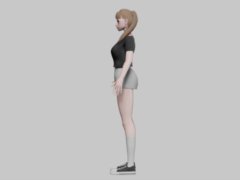 Standard anime girl V25712 3D मॉडल