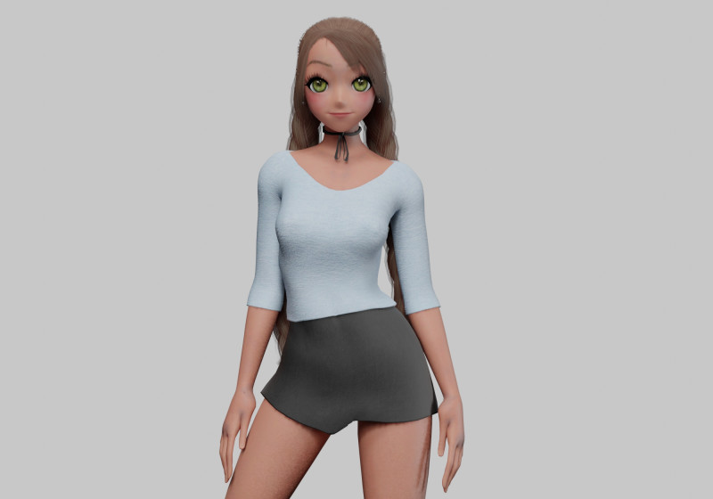 Standard Basic girl V28566 Modelo 3D .c4d .max .obj .3ds .fbx .stl .blend 