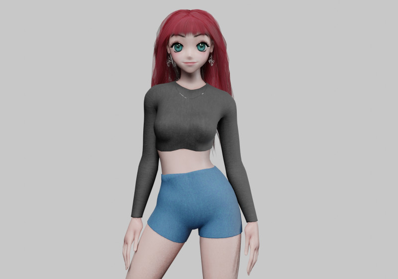 Standard cute girl V39131 3D-Modell .c4d .max .obj .3ds .fbx .stl .blend 