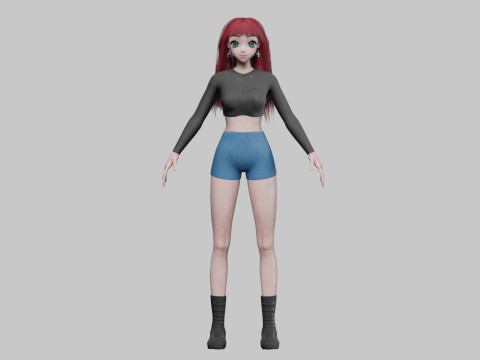 Standard cute girl V39131 3D-Modell