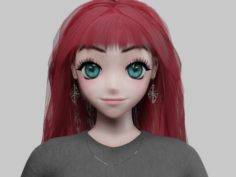 Standard cute girl V39131 3D-Modell