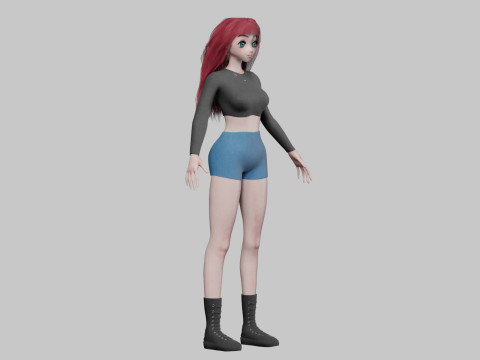 Standard cute girl V39131 3D-Modell