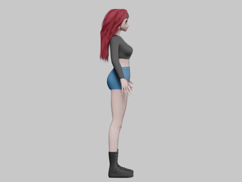 Standard cute girl V39131 3D-Modell