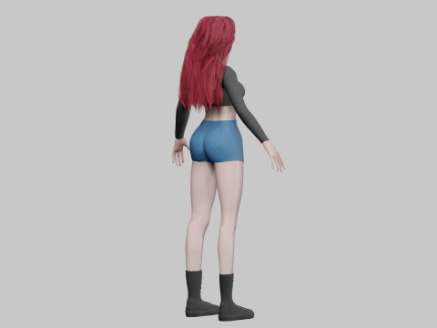 Standard cute girl V39131 3D-Modell