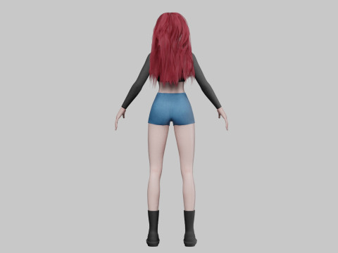 Standard cute girl V39131 3D-Modell
