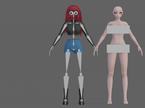 Standard cute girl V39131 3D-Modell