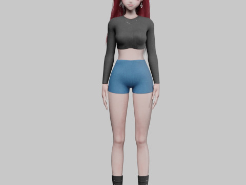 Standard cute girl V39131 3D-Modell