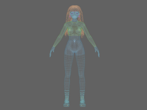 Standard cute girl V39131 3D-Modell