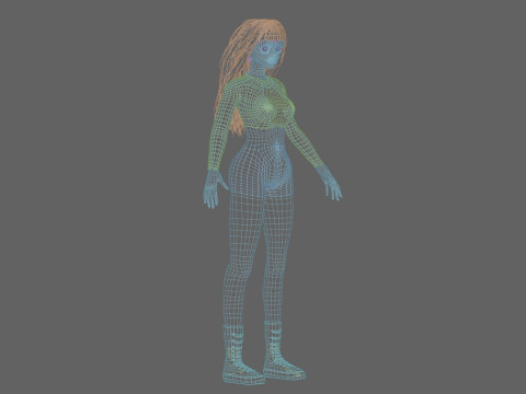 Standard cute girl V39131 3D-Modell