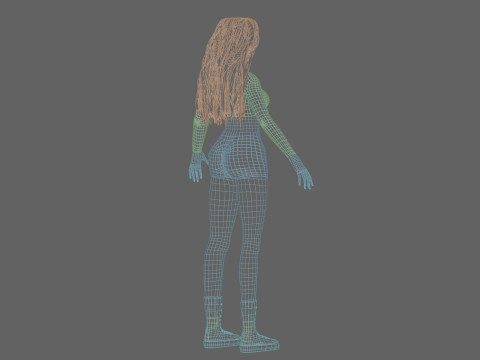 Standard cute girl V39131 3D-Modell