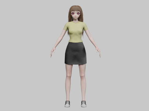 Stylized anime girl V32189 3D Модель