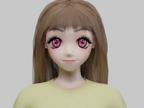 Stylized anime girl V32189 3D Модель