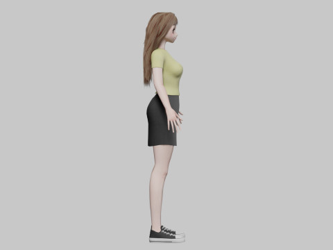Stylized anime girl V32189 3D Модель