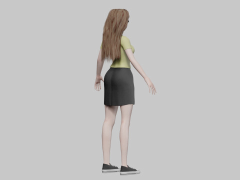 Stylized anime girl V32189 3D Модель