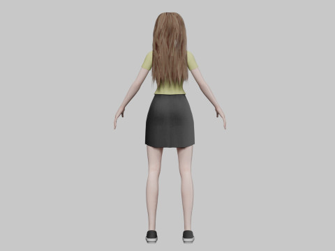 Stylized anime girl V32189 3D Модель