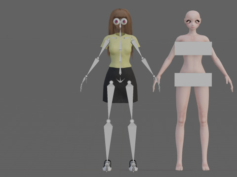 Stylized anime girl V32189 3D Модель