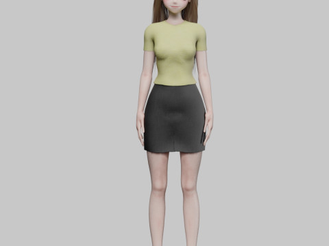 Stylized anime girl V32189 3D Модель