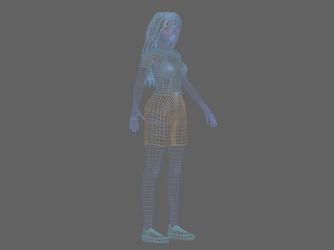 Stylized anime girl V32189 3D Модель