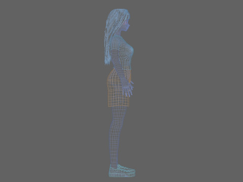 Stylized anime girl V32189 3D Модель