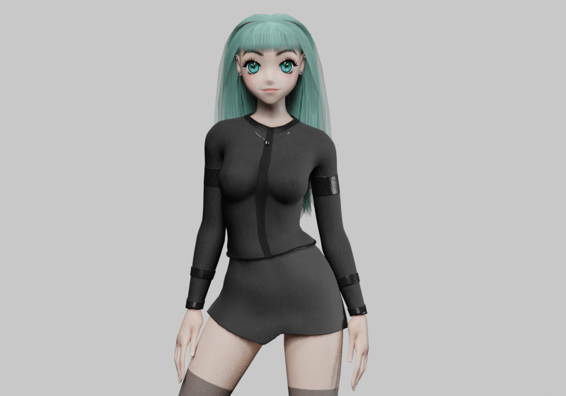 Stylized cute girl V35339 Modèle 3D .c4d .max .obj .3ds .fbx .stl .blend