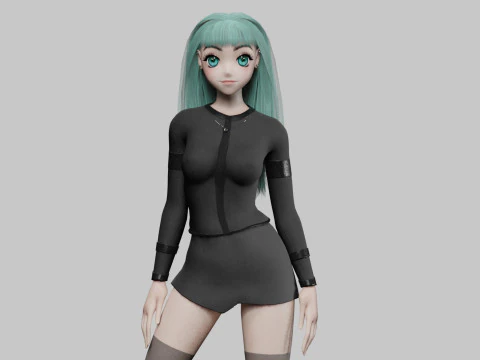 Linda garota estilizada V35339 Modelo 3D