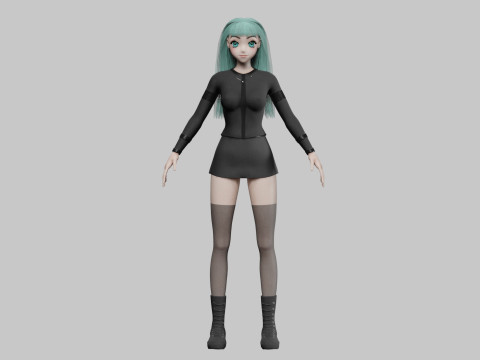 Stylized cute girl V35339 Modèle 3D
