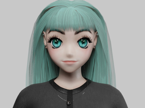 Stylized cute girl V35339 Modèle 3D