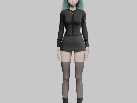 Stylized cute girl V35339 Modèle 3D
