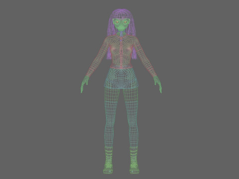 Stylized cute girl V35339 Modèle 3D