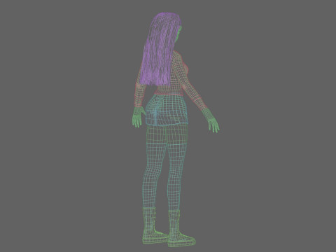 Stylized cute girl V35339 Modèle 3D