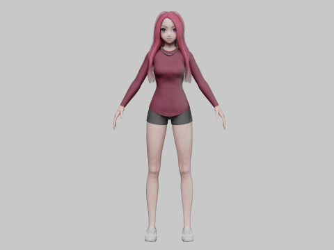 Sweet anime girl V26462 3D मॉडल