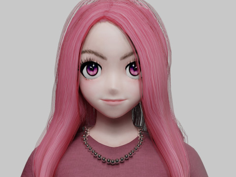 Sweet anime girl V26462 3D मॉडल