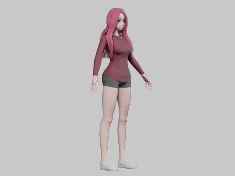 Sweet anime girl V26462 3D मॉडल