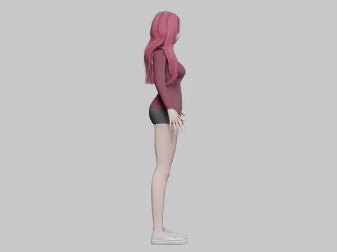 Sweet anime girl V26462 3D Model