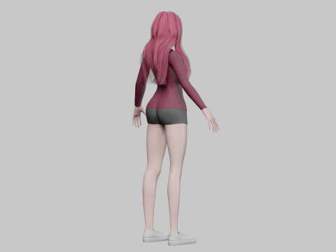 Sweet anime girl V26462 3D मॉडल