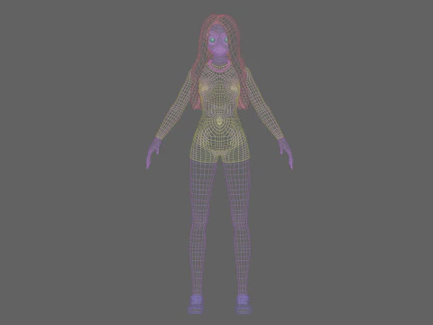 Sweet anime girl V26462 3D Model