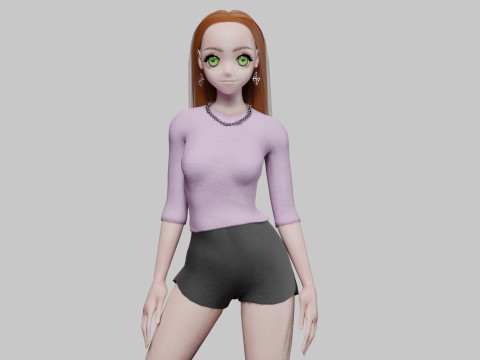 Sweet cute girl V32437 Modelo 3D