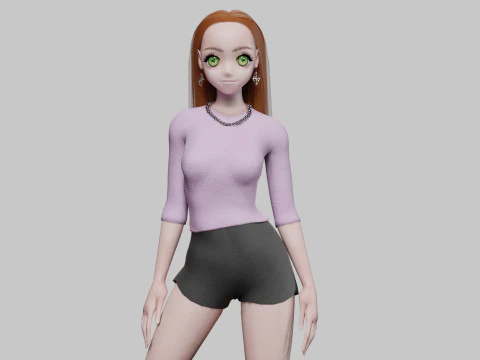 Sweet cute girl V32437 3D Model