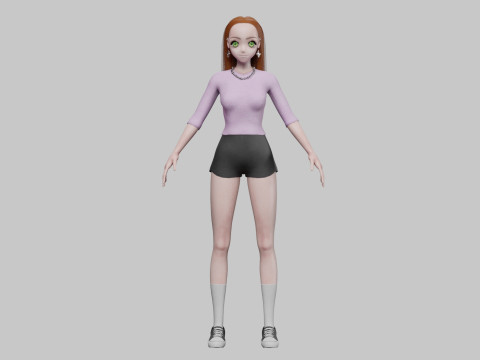 Sweet cute girl V32437 3D-Modell