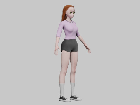 Sweet cute girl V32437 3D-Modell