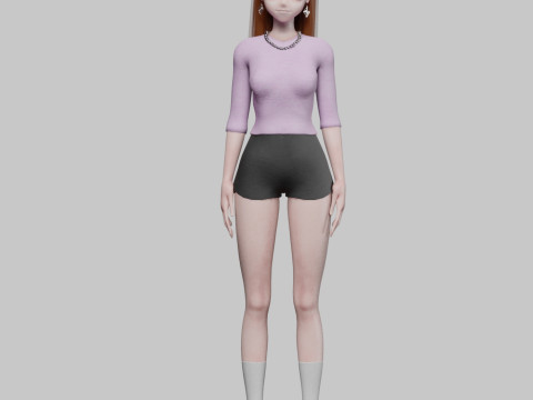 Sweet cute girl V32437 3D-Modell