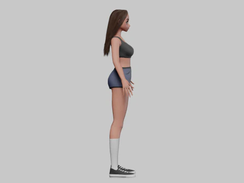 Teen anime girl V33026 3D Model