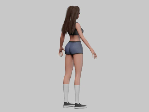 Teen anime girl V33026 3D Model