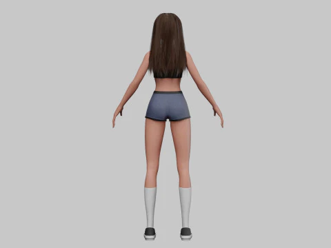 Teen anime girl V33026 3D Model