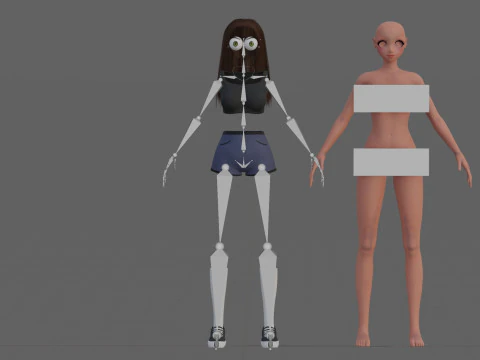 Teen anime girl V33026 3D Model