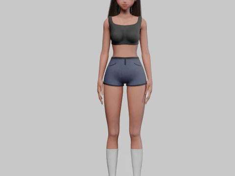 Teen anime girl V33026 3D Model