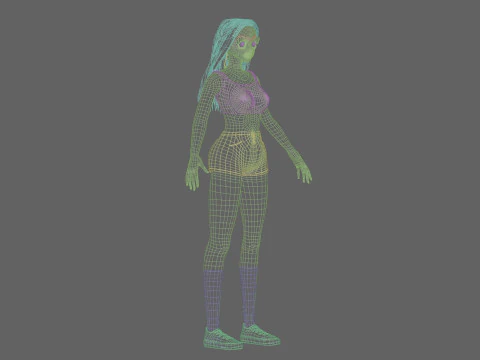 Teen anime girl V33026 3D Model