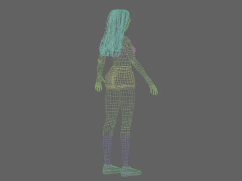 Teen anime girl V33026 3D Model